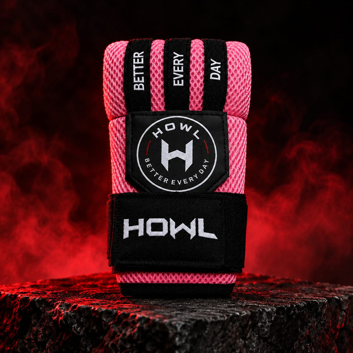 Pink HOWL Quick Wraps with Better Every Day strap detail